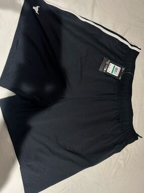 Under Armour Men’s Black Athletic Shorts with White Side Stripes